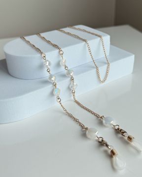 CORDÃO PARA ÓCULOS (PEDRAS MADRE PÉROLA)