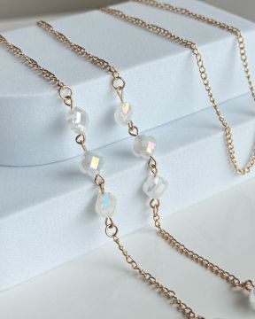 CORDÃO PARA ÓCULOS (PEDRAS MADRE PÉROLA)