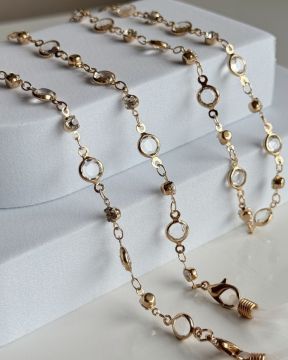 CORDÃO PARA ÓCULOS (PEDRAS TRANSPARENTES)